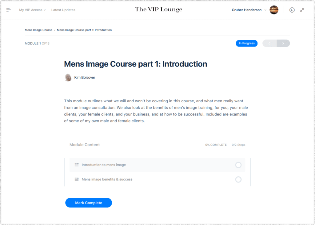 mens image course module 1