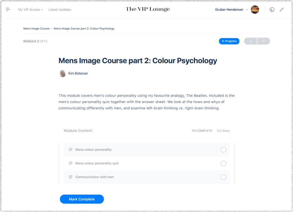 mens image course module 2